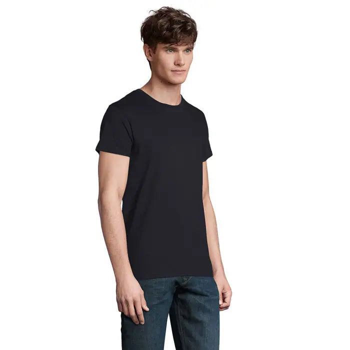 Tricou bărbați crusader 150g negru cu mâneci scurte și guler rotund din bumbac