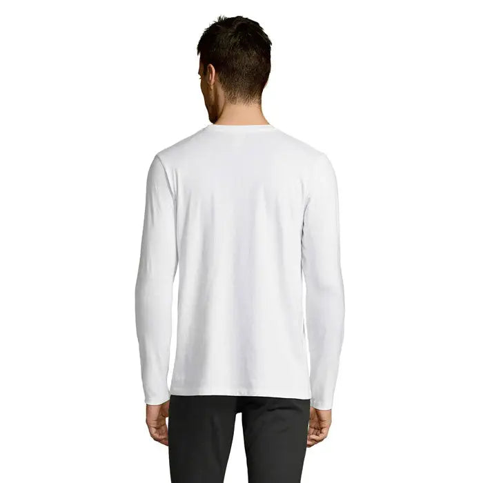 Tricou bărbați lsl imperial190 alb cu mâneci lungi și guler rotund din material confortabil