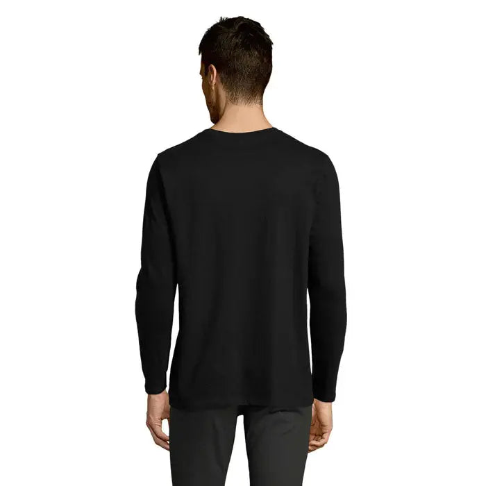 Tricou bărbați lsl imperial190 negru mâneci lungi bumbac crew neck casual