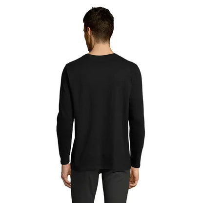 Tricou bărbați cu mânecă lungă imperial190 negru din bumbac pentru uz casual