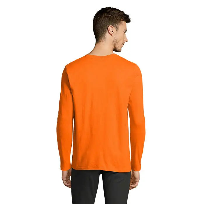 Tricou bărbați lsl imperial190 în portocaliu aprins cu mâneci lungi și guler rotund din material confortabil