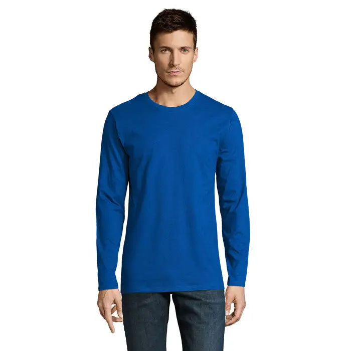 Tricou bărbati lsl imperial190 albastru royal cu maneci lungi si guler rotund din material solid
