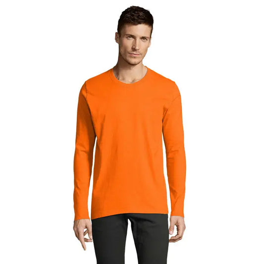 Tricou bărbați lsl imperial190 bright orange cu mâneci lungi și guler rotund din material confortabil