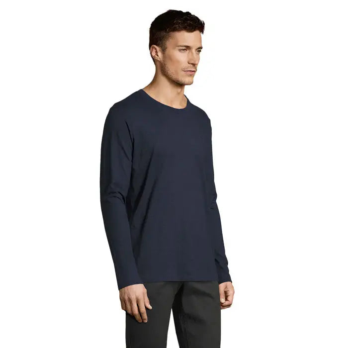 Tricou bărbați lsl imperial190 bleumarin cu mâneci lungi și guler rotund din material confortabil