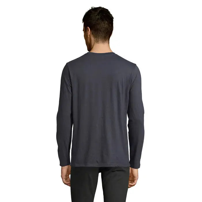 Tricou bărbați lsl imperial190 cu mâneci lungi gri închis din bumbac cu guler rotund