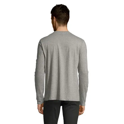 Tricou bărbați lsl imperial190 din heather gri cu mâneci lungi și guler rotund din material confortabil