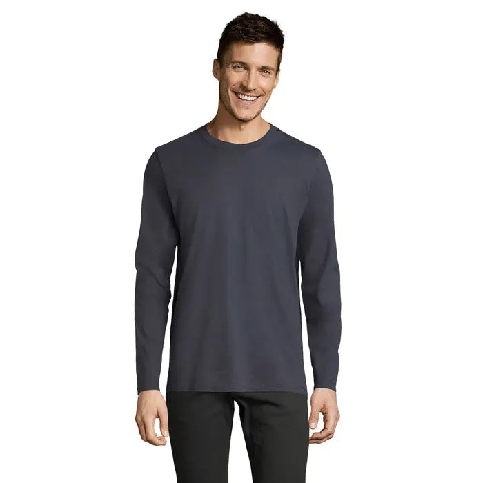 Tricou bărbați lsl imperial190 mânecă lungă gri închis din bumbac pentru uz casual