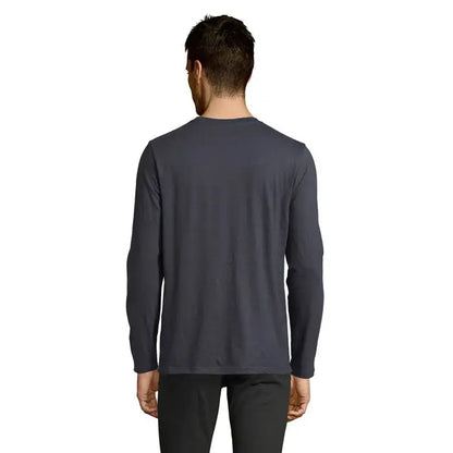 Tricou bărbați lsl imperial190 cu mâneci lungi gri închis din material confortabil pentru uz casual
