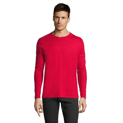 Tricou bărbați lsl imperial190 roșu cu mâneci lungi și guler rotund din material comod pentru uz zilnic