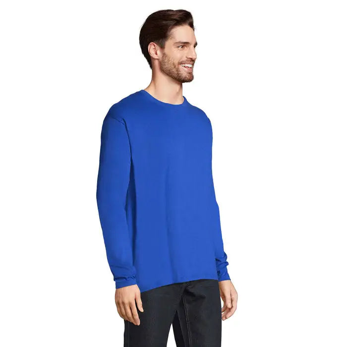 Tricou bărbați monarch 150g albastru regal vibrant cu mâneci lungi și decolteu rotund din bumbac de calitate