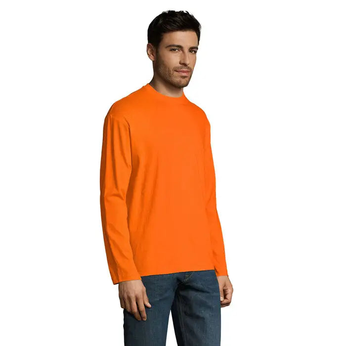 Tricou bărbați monarch 150g bright orange mânecă lungă material ușor bumbac pentru uz casual