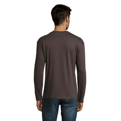 Tricou barbati monarch 150g culoare gri inchis maneci lungi din bumbac cu gat rotund