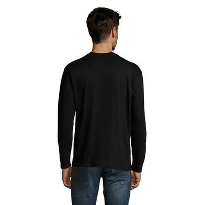 Tricou barbati monarch 150g negru maneca lunga din bumbac pentru uz casual