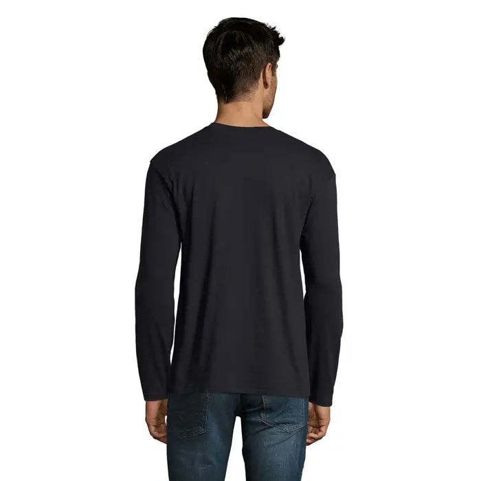 Tricou barbati monarch 150g negru cu maneci lungi si guler rotund din bumbac de calitate