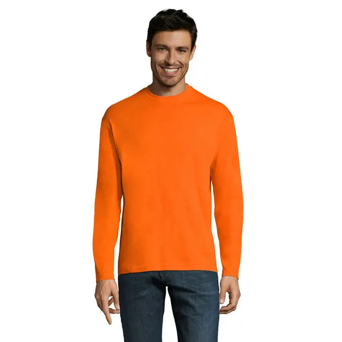Pulover tricou bărbați monarch 150g mâneci lungi culoare portocaliu aprins material bumbac