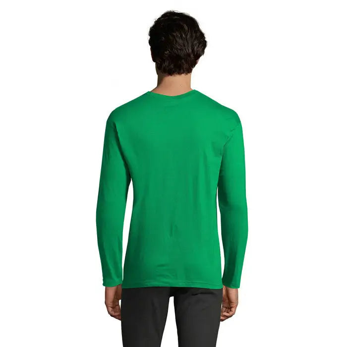 Tricou bărbați monarch 150g verde vibrant cu mâneci lungi și guler rotund clasic din material de 150g
