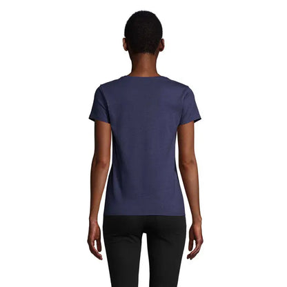 Tricou crusader femeie bleumarin cu maneci scurte din material de 150g pentru uz cotidian