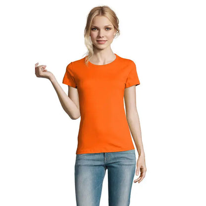 Tricou imperial femeie portocaliu cu mânecă scurtă din bumbac 190g ideal pentru uz casual