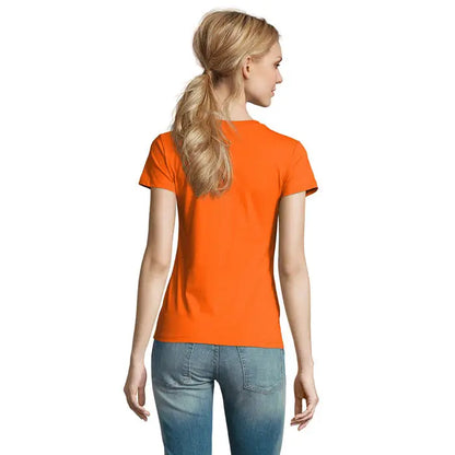 Tricou imperial femeie 190g portocaliu cu mâneci scurte din bumbac pentru utilizare casuală