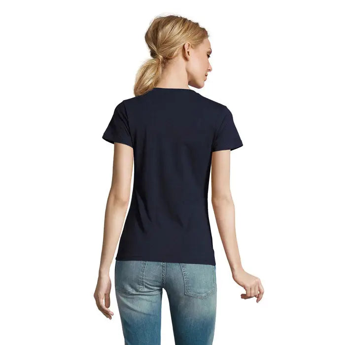 Tricou imperial femeie 190g navy blue din bumbac cu mâneci scurte ideal pentru uz casual