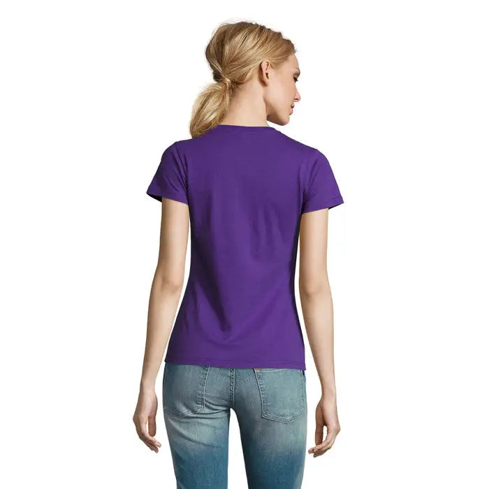 Tricou imperial femeie 190g albastru scurt cu mânecă scurtă din bumbac pentru femei