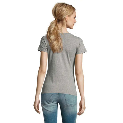 Tricou imperial femeie 190g heather gray cu mâneci scurte și decolteu rotund din bumbac moale