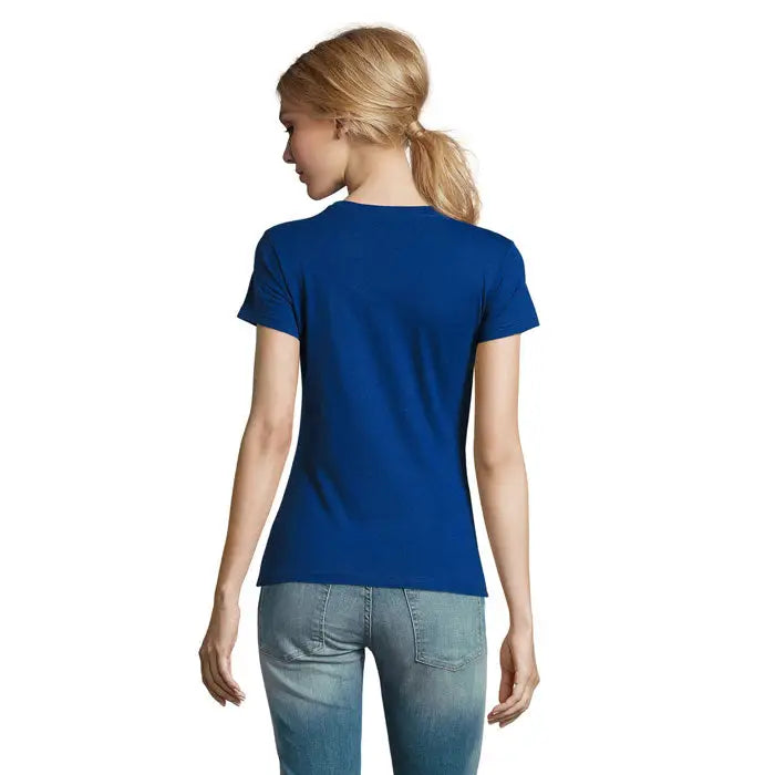 Tricou imperial femeie 190g royal blue cu mâneci scurte și decolteu rotund simplu din bumbac