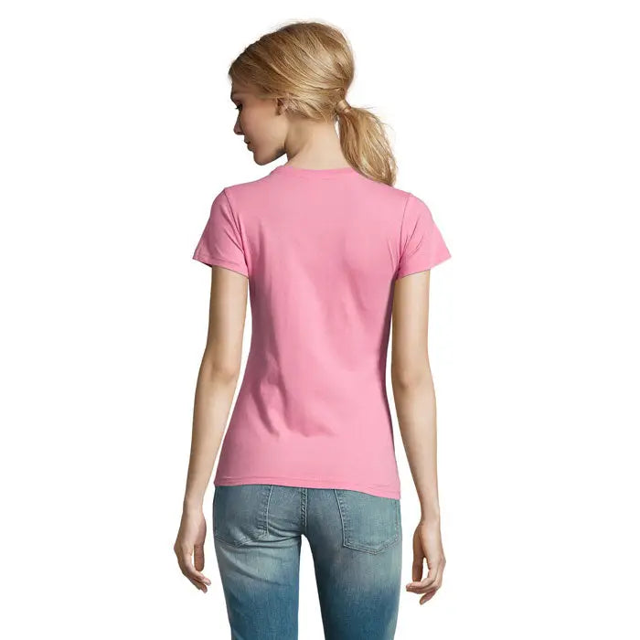 Tricou imperial femeie roz cu mânecă scurtă din bumbac 190g, ideal pentru utilizare casuală