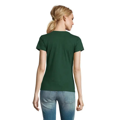 Tricou imperial femeie 190g verde închis cu mâneci scurte și guler rotund din material rezistent
