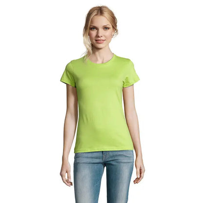 Tricou imperial femeie 190g vibrant verde lime cu maneci scurte si material moale si fin