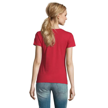 Tricou imperial femeie 190g roșu vibrant mânecă scurtă design clasic din bumbac pentru femei