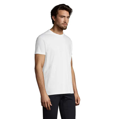 Tricou imperial men 190g alb cu guler rotund din bumbac moale ideal pentru uz casual
