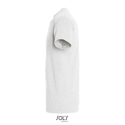 Tricou imperial men 190g alb simplu cu mânecă scurtă și guler rotund din bumbac moale