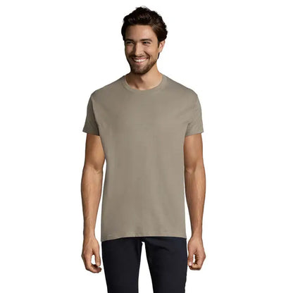 Tricou imperial men 190g bărbați bej cu decolteu rotund țesătură fină și design simplu