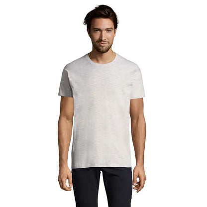 Tricou imperial men 190g bărbați gri deschis cu mâneci scurte și țesătură texturată subtilă