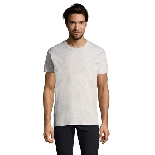 Tricou imperial men 190g bărbați gri deschis cu mâneci scurte și țesătură texturată subtilă