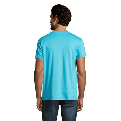 Tricou imperial men 190g bărbați, culoare cyan deschis, mâneci scurte, guler rotund, material de 190g