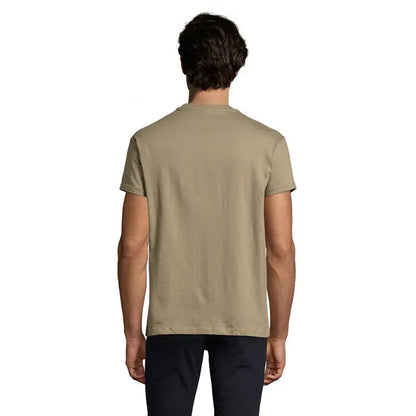 Tricou imperial men 190g din bumbac bej cu maneci scurte si guler rotund pentru uz cotidian