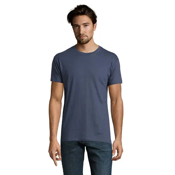 Tricou IMPERIAL MEN 190g albastru navy din bumbac cu decolteu rotund si design clasic simplu