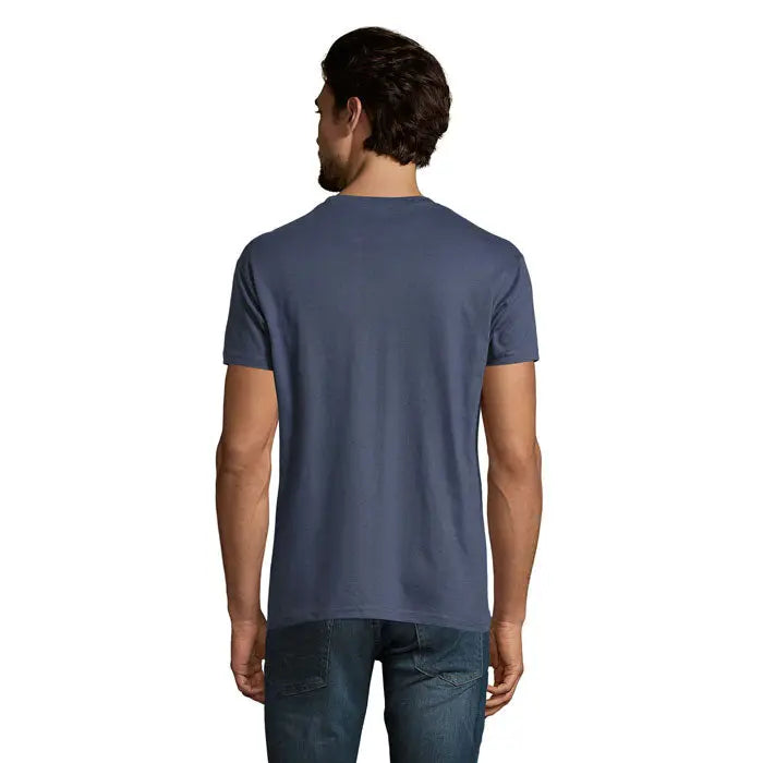 Tricou imperial men 190g bleumarin din bumbac cu guler rotund clasic și mâneci scurte
