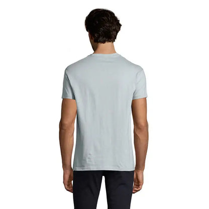 Tricou imperial men 190g bleu deschis din bumbac cu decolteu simplu rotund si maneci scurte