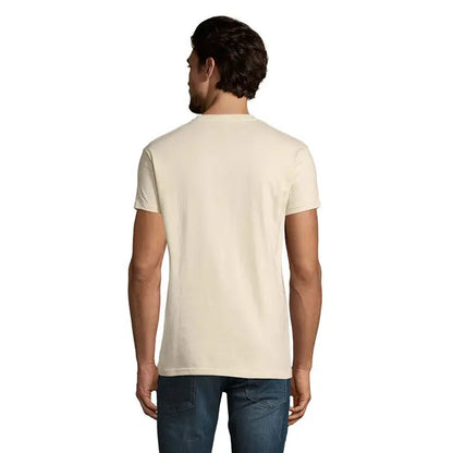 Tricou imperial men 190g crem, din bumbac cu mânecă scurtă și guler rotund clasic