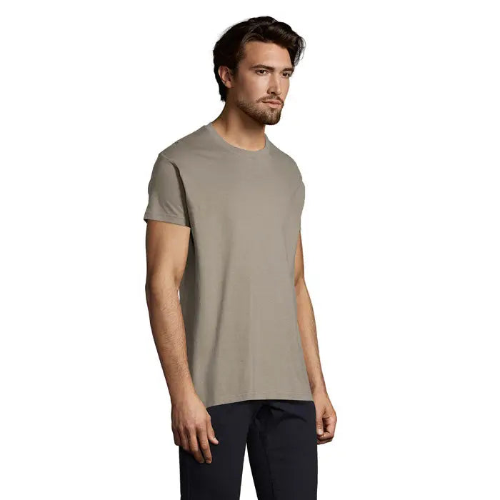 Tricou imperial men 190g verde olive din bumbac cu decolteu rotund clasic si maneci scurte