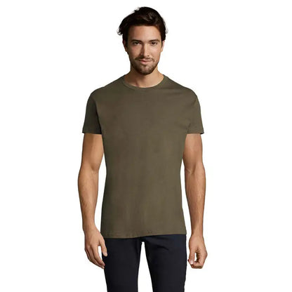Tricou imperial men 190g olive green din bumbac cu guler rotund pentru barbati