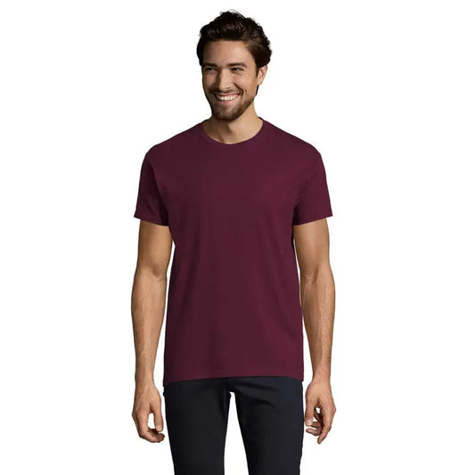 Tricou imperial men 190g maroon bumbac cu guler rotund pentru barbati