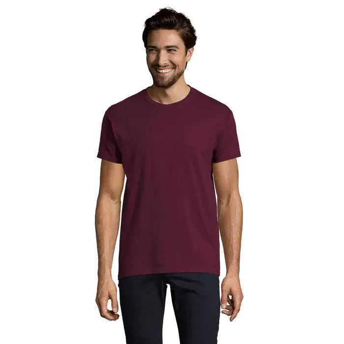 Tricou imperial men 190g maroon bumbac cu guler rotund pentru barbati