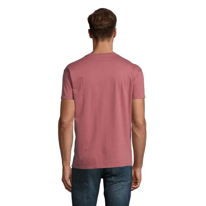 Tricou imperial men 190g soft roz din bumbac cu maneci scurte si guler rotund clasic