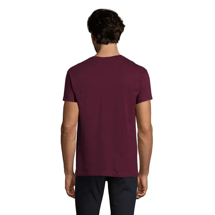 Tricou imperial men 190g maron din bumbac cu gat rotund clasic si maneci scurte