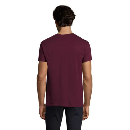 Tricou imperial men 190g din bumbac maroniu cu guler clasic si maneci scurte