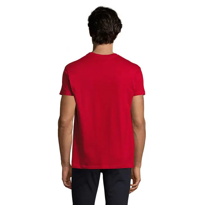 Tricou imperial men 190g roșu din bumbac cu guler rotund clasic și mâneci scurte